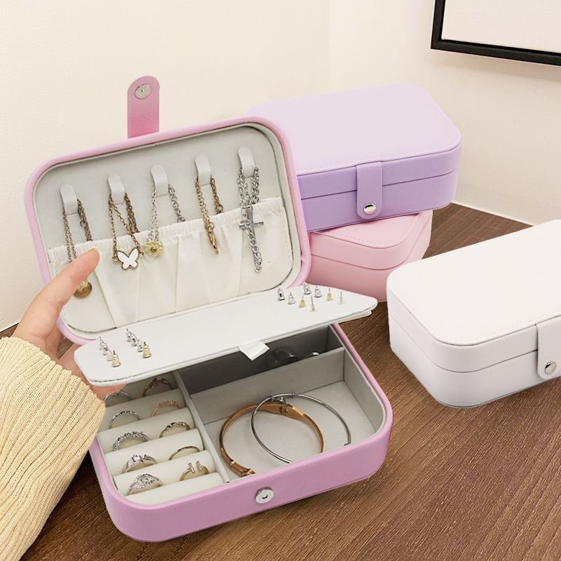 Portable Quadrat Mini Schmuck Reisetasche Ringe Ohrringe Halskette Hochzeitsfeier Geschenkbox