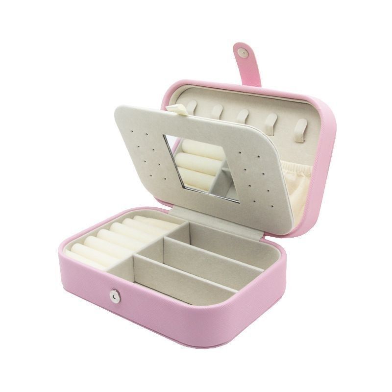 Portable Quadrat Mini Schmuck Reisetasche Ringe Ohrringe Halskette Hochzeitsfeier Geschenkbox
