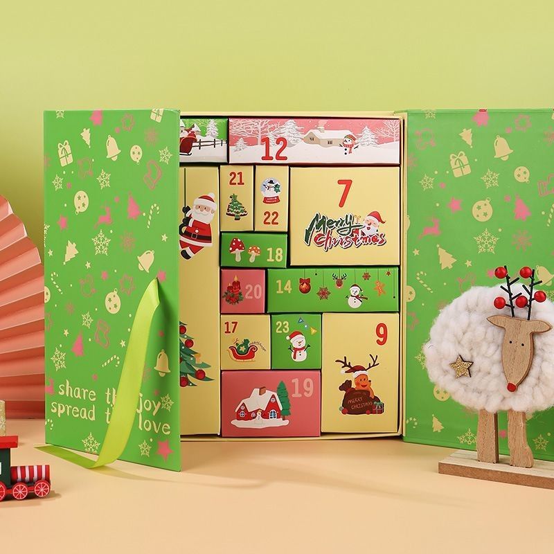 Gewässerte Produktverpackungskisten offene Tür Magnetische Weihnachtskarten Geschenkboxen