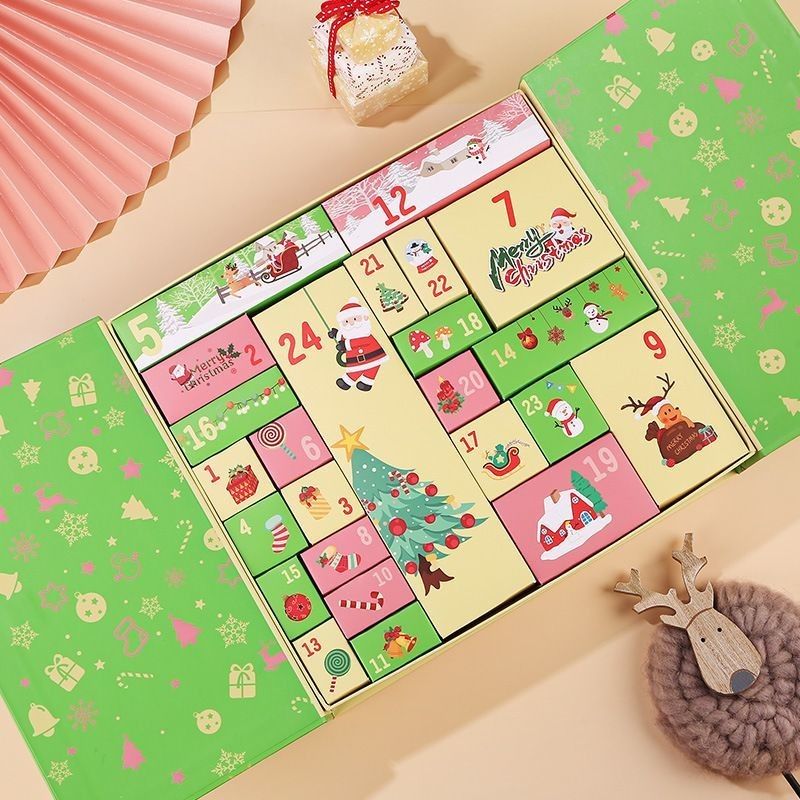 Gewässerte Produktverpackungskisten offene Tür Magnetische Weihnachtskarten Geschenkboxen