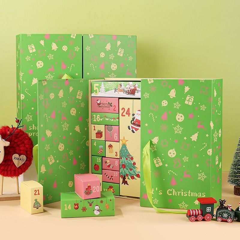 Gewässerte Produktverpackungskisten offene Tür Magnetische Weihnachtskarten Geschenkboxen