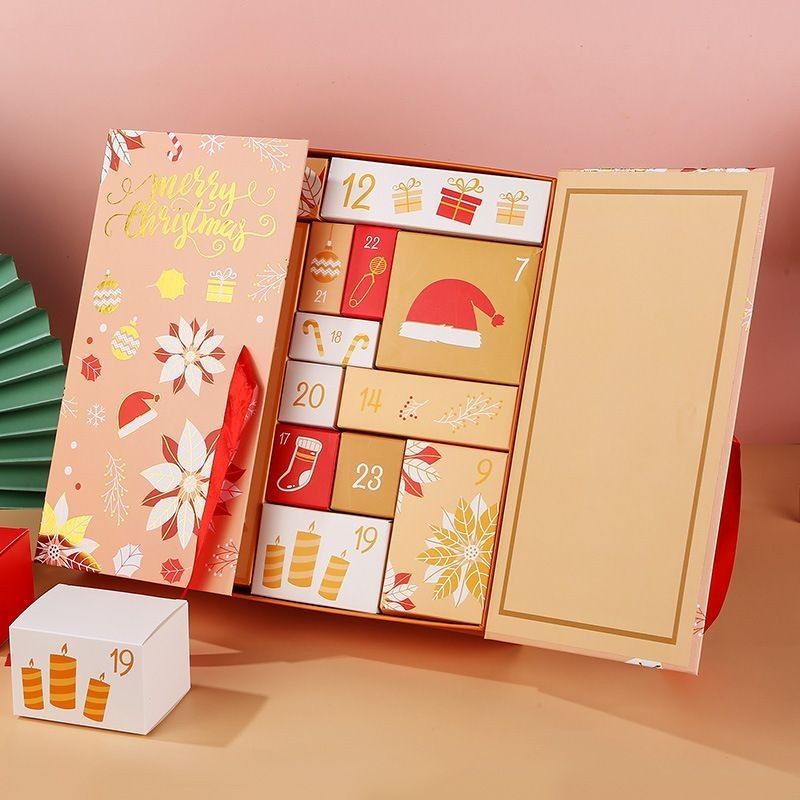 Gewässerte Produktverpackungskisten offene Tür Magnetische Weihnachtskarten Geschenkboxen