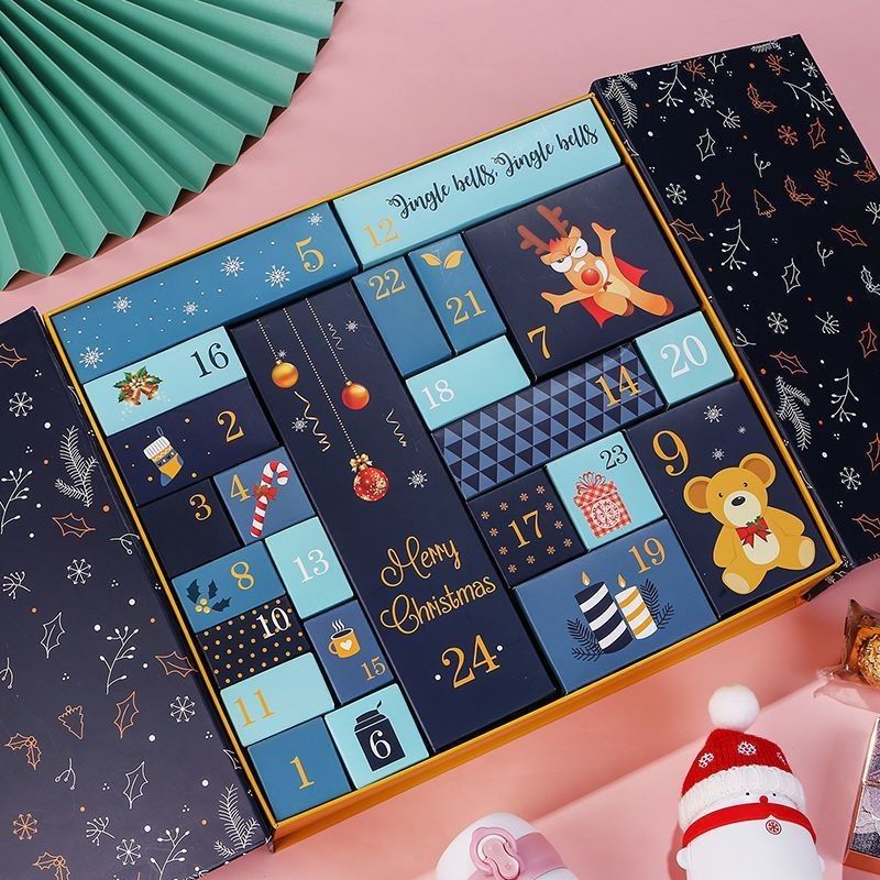 Gewässerte Produktverpackungskisten offene Tür Magnetische Weihnachtskarten Geschenkboxen