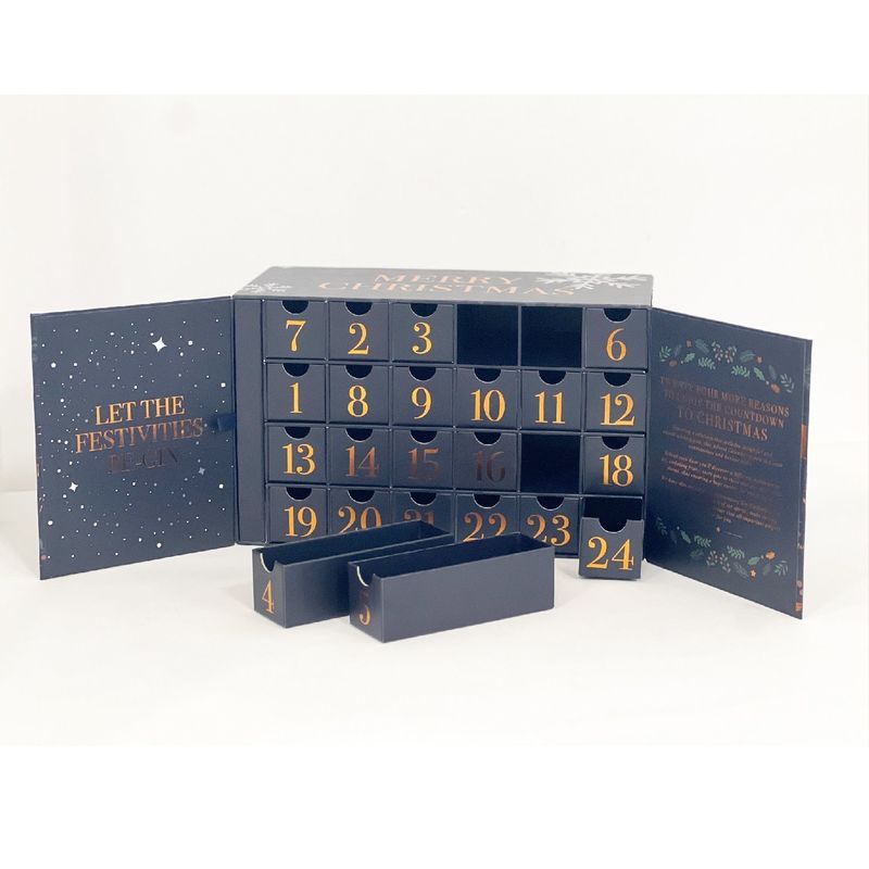 Öffnen Sie die Tür Magnet Karton Papier Geschenkbox für Kosmetik Schmuck Make-up Adventskalender