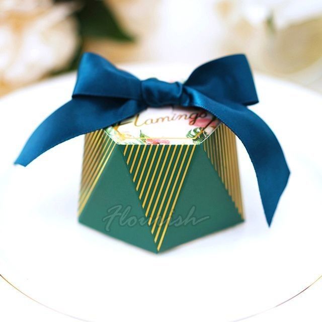 Custom Candy Schokolade Geschenk Papier Verpackung Box Heißfolie Gold Stempel für Hochzeitsfest