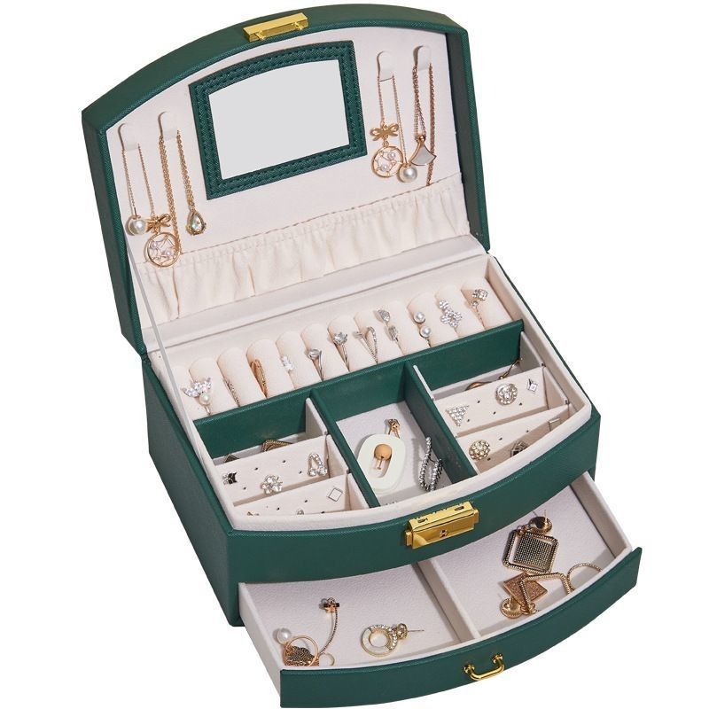 Luxus-Schmuckschrank aus PU-Leder Schmuckschrank zum Aufbewahren von Ringen / Halsketten