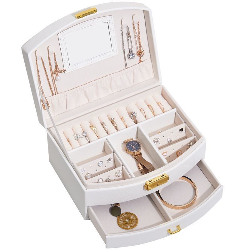 Luxus-Schmuckschrank aus PU-Leder Schmuckschrank zum Aufbewahren von Ringen / Halsketten