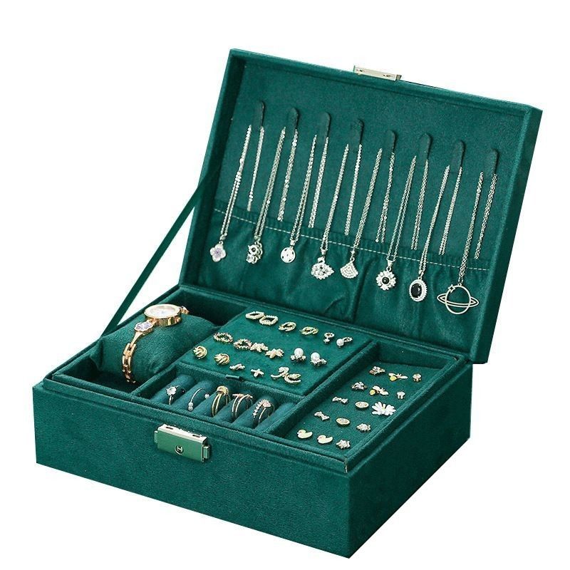 Anpassbare mehrschichtige Schmuckbox für Halskette und Uhr Aufbewahrung 23*17*8.5cm