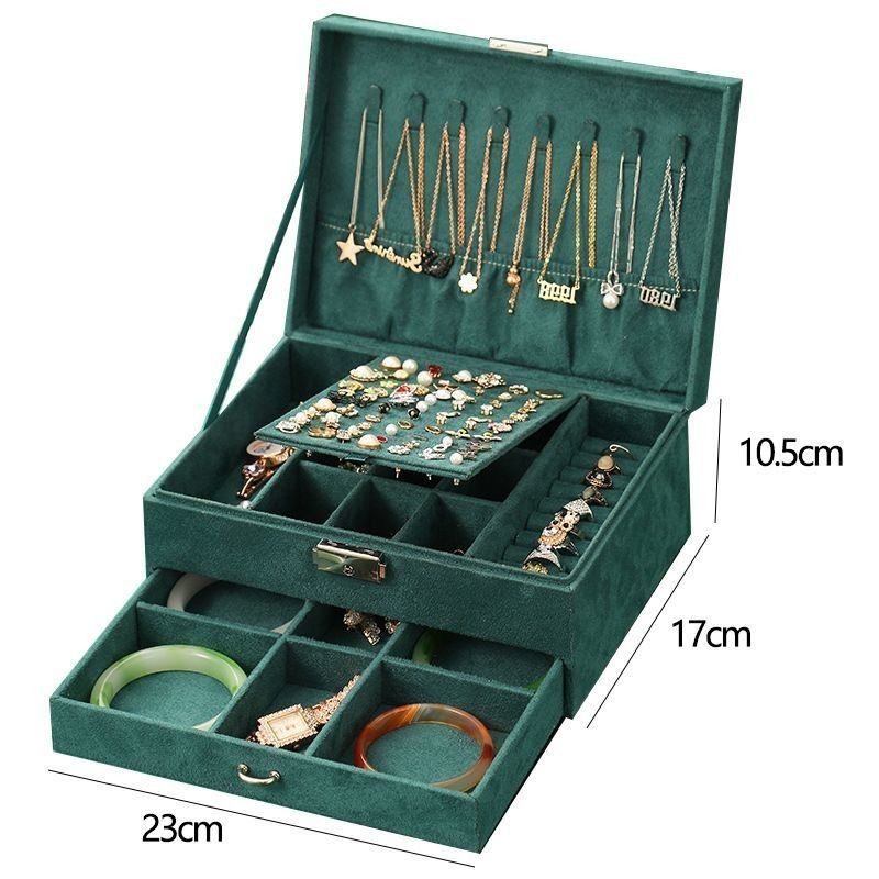Anpassbare mehrschichtige Schmuckbox für Halskette und Uhr Aufbewahrung 23*17*8.5cm