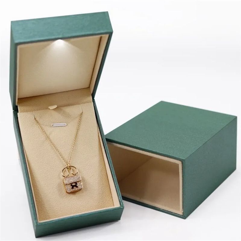 Ring/Halsband/Ohrring Box Bulk Lead Time 15-20 Tage 100% recycelbare Papierverpackung Schublade Box mit LED-Licht