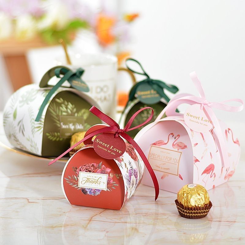 Helle Farbe Blüte gedruckte kundenspezifische Geschenkbox Verpackung Papier Süßigkeiten Geschenkbox