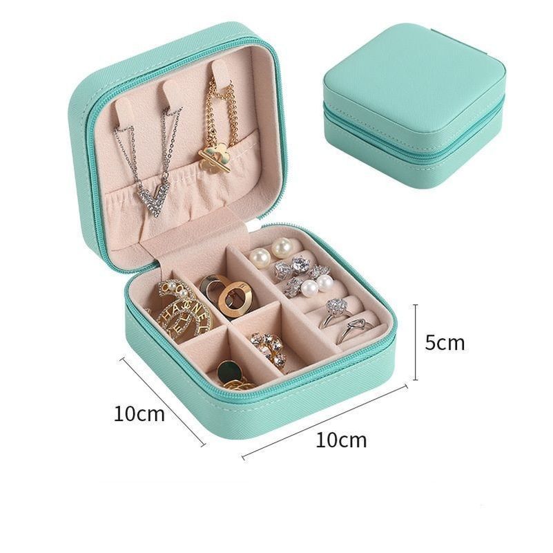 Viereckige Schmuckstücke Geschenkbox Mini Box für Frauen Mädchen Mode Solid Luxus Portable PU Leder PVC Karton