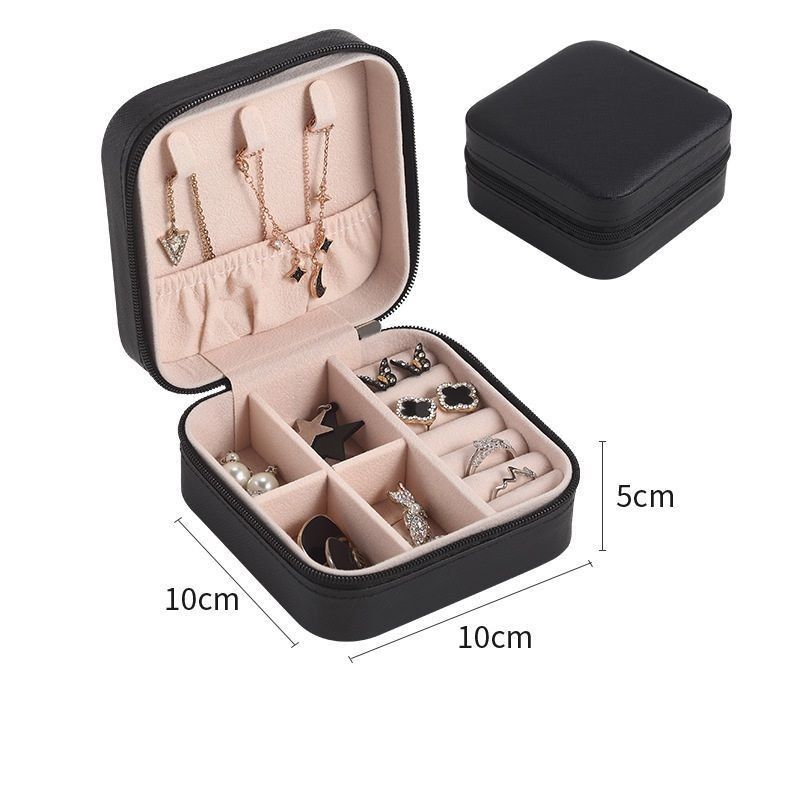 Viereckige Schmuckstücke Geschenkbox Mini Box für Frauen Mädchen Mode Solid Luxus Portable PU Leder PVC Karton