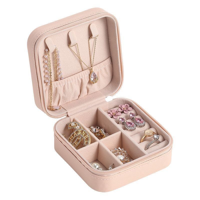 Viereckige Schmuckstücke Geschenkbox Mini Box für Frauen Mädchen Mode Solid Luxus Portable PU Leder PVC Karton