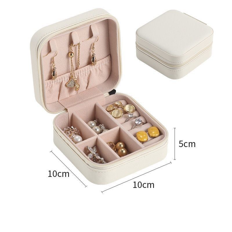 Viereckige Schmuckstücke Geschenkbox Mini Box für Frauen Mädchen Mode Solid Luxus Portable PU Leder PVC Karton