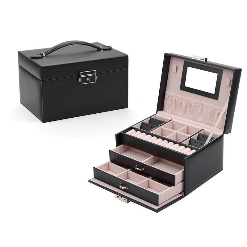 Medium PU Leder Flannel Verpackung Geschenkbox für Ring Ohrring Anhänger Halskette Armband Uhr Zigarren Parfum Schmuck Set