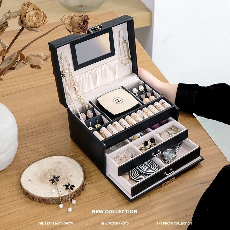 Medium PU Leder Flannel Verpackung Geschenkbox für Ring Ohrring Anhänger Halskette Armband Uhr Zigarren Parfum Schmuck Set