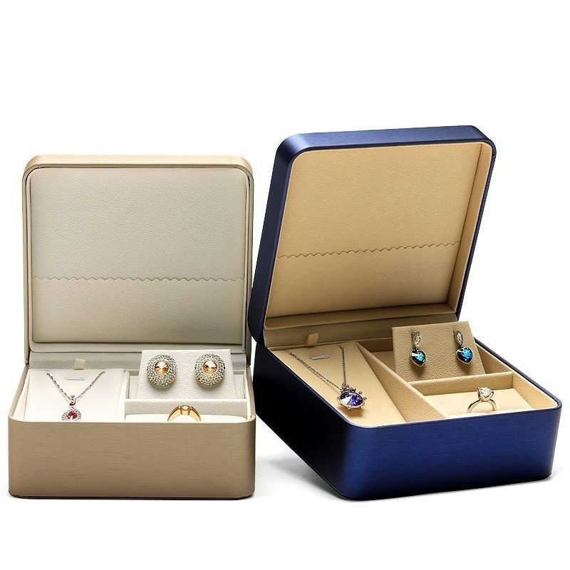 PU-Leder Schmuck Verpackungskiste für Ring Anhänger Halskette Ohrringe Aufbewahrung Geschenkbox