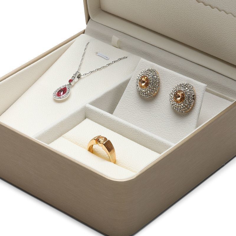 PU-Leder Schmuck Verpackungskiste für Ring Anhänger Halskette Ohrringe Aufbewahrung Geschenkbox