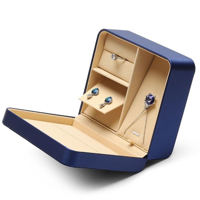 PU-Leder Schmuck Verpackungskiste für Ring Anhänger Halskette Ohrringe Aufbewahrung Geschenkbox