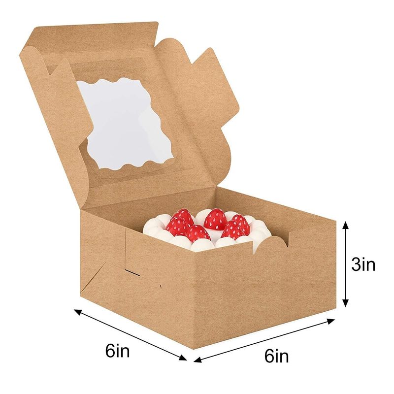 Flourish Ankunft Kuchen/Bäckerei/Süßigkeiten Klappfensterboxen mit Deckel Verpackungslösung mit 100% recyceltem Papier