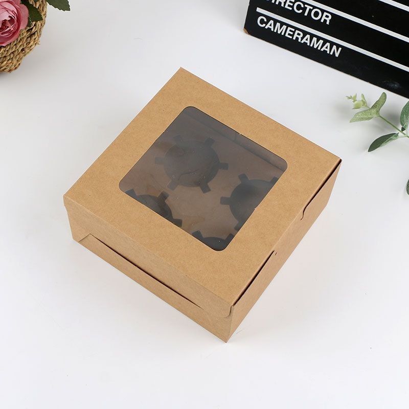 Flourish Ankunft Kuchen/Bäckerei/Süßigkeiten Klappfensterboxen mit Deckel Verpackungslösung mit 100% recyceltem Papier