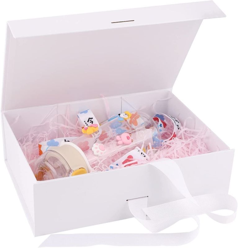 Klappbare Magnetgeschenkbox mit Band Starrkarton Verpackungskiste für Parfüm Seife Becher