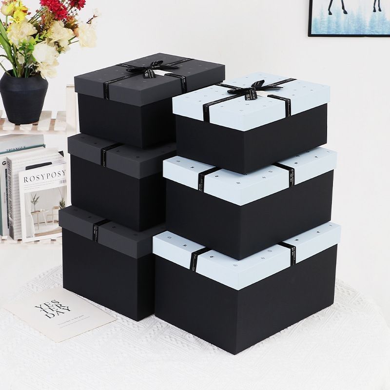 Schwarze Geschenkverpackung Papier Schmuckkästen Für Halskette Ring Armband Uhr Öko-freundlich