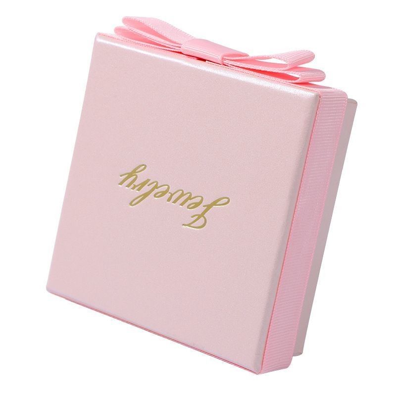 Rosa Schmuck Geschenkbox Öko-freundlich Warmstempel Luxus Papier Verpackungskiste