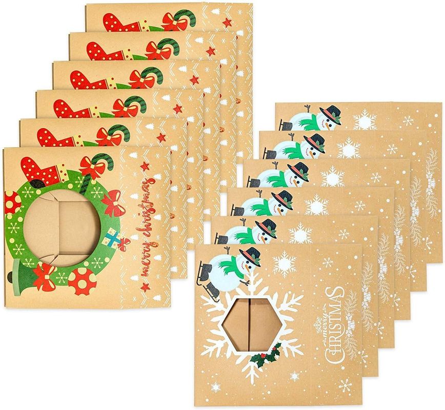 Kraft Klappkiste Weihnachtsgeschenk Verpackung für Schokoladenkuchen Bäckerei Dessert Lebensmittel Lager