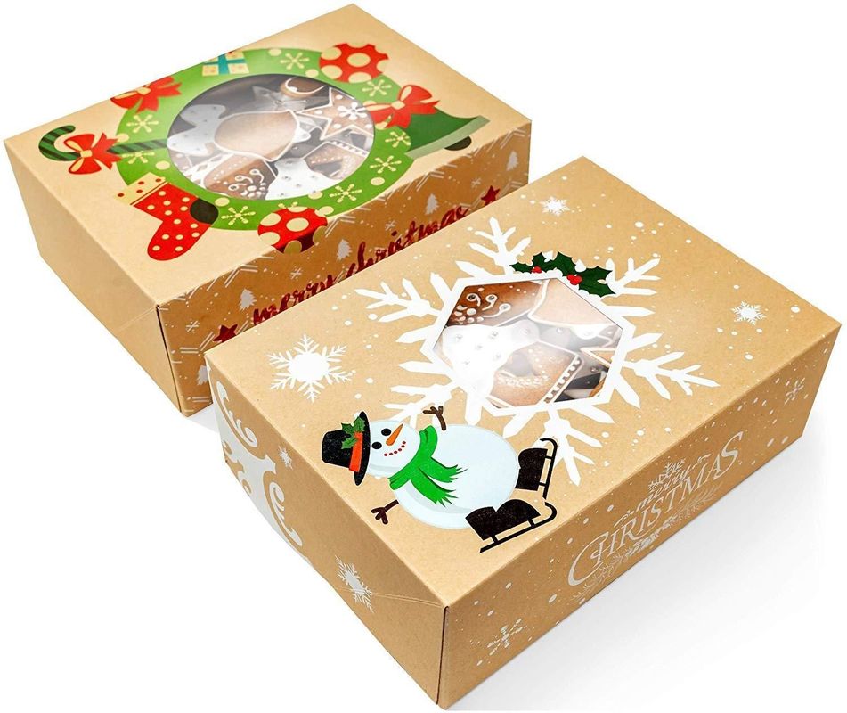Kraft Klappkiste Weihnachtsgeschenk Verpackung für Schokoladenkuchen Bäckerei Dessert Lebensmittel Lager