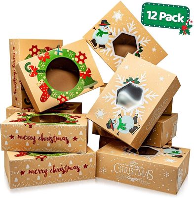 Kraft Klappkiste Weihnachtsgeschenk Verpackung für Schokoladenkuchen Bäckerei Dessert Lebensmittel Lager